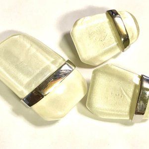Vintage Kunio Matsumoto Trifari Modernist Brooch and Earrings Set
